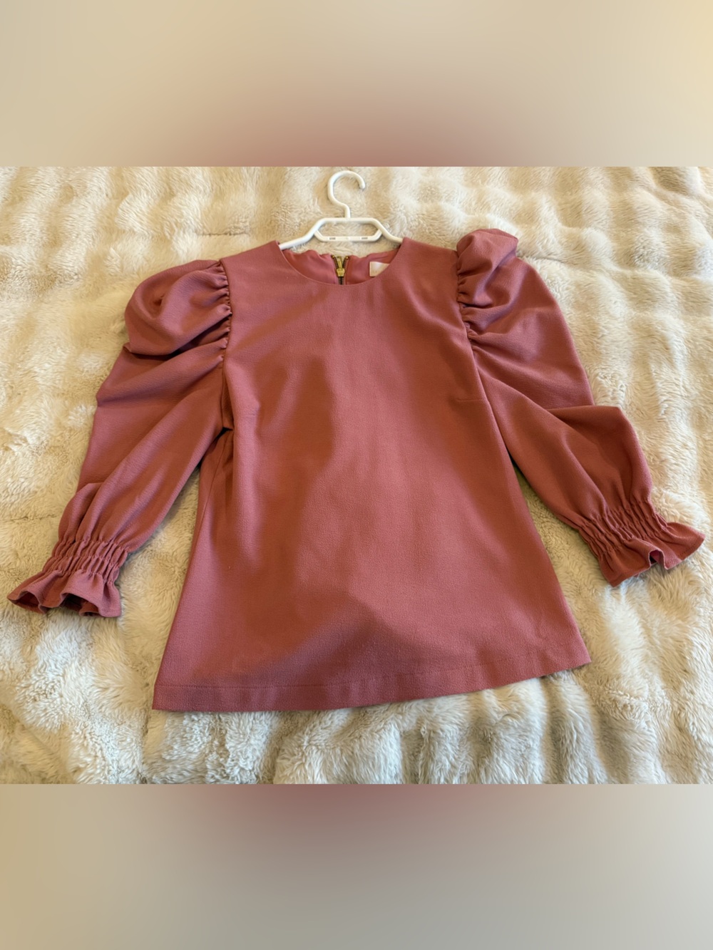 Rachel Parcell Pink Puff Sleeve Dress Top